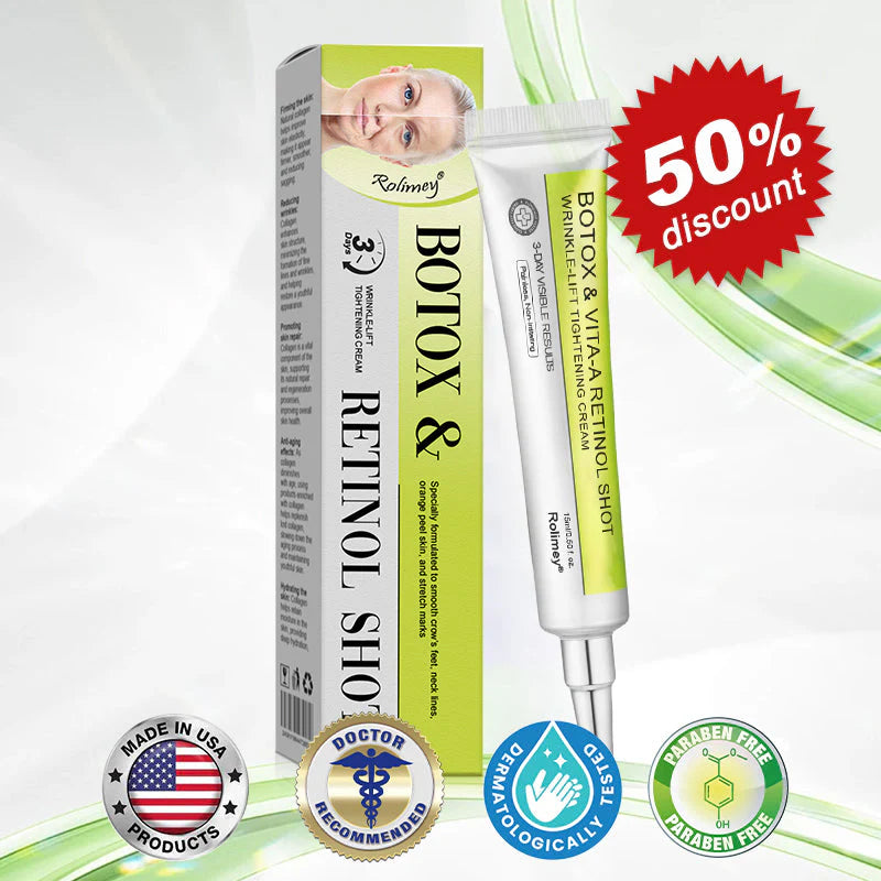 👨‍⚕️👨‍⚕️👨‍⚕️Made and shipped from the USA 💫Rolimey® Botox & Vita-A Retinol Shot Wrinkle-Lift Tightening cream - Last Day Promotion 50% OFF