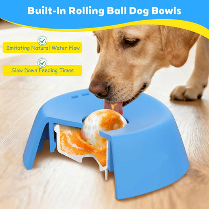 Slow Feeder Dog Bowl - No Spill & Multi-Functional for Liquid Treats