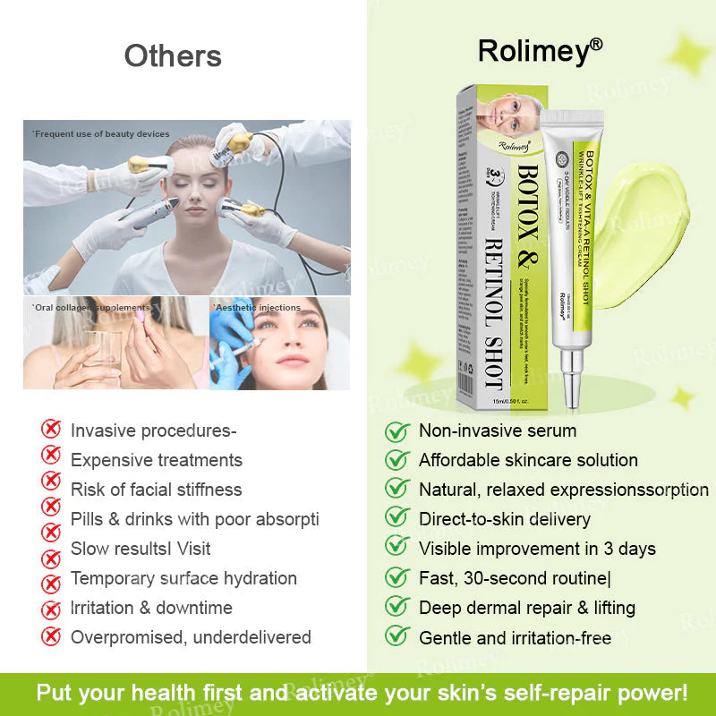 👨‍⚕️👨‍⚕️👨‍⚕️Made and shipped from the USA 💫Rolimey® Botox & Vita-A Retinol Shot Wrinkle-Lift Tightening cream - Last Day Promotion 50% OFF