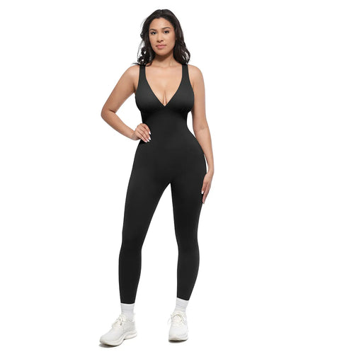 WinkBead™ Deep V Shapewear with Chest Support Breathable High-Waisted Tummy Control Jumpsuit