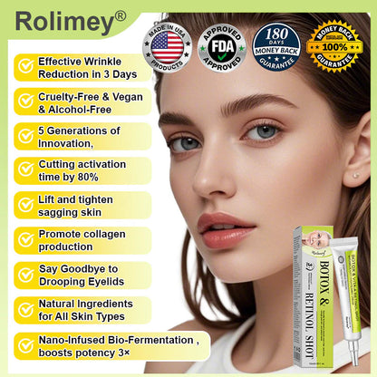 👨‍⚕️👨‍⚕️👨‍⚕️Made and shipped from the USA 💫Rolimey® Botox & Vita-A Retinol Shot Wrinkle-Lift Tightening cream - Last Day Promotion 50% OFF