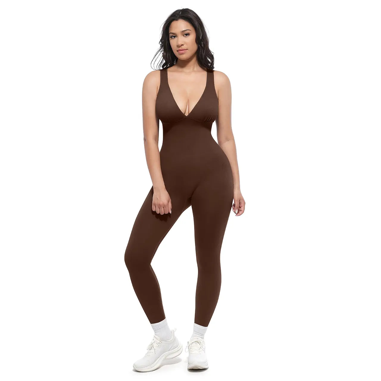 WinkBead™ Deep V Shapewear with Chest Support Breathable High-Waisted Tummy Control Jumpsuit
