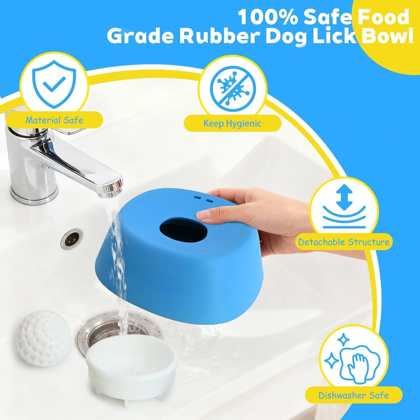 Slow Feeder Dog Bowl - No Spill & Multi-Functional for Liquid Treats
